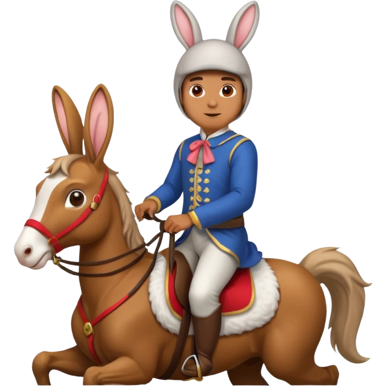 Man rabbit riding horse emoji