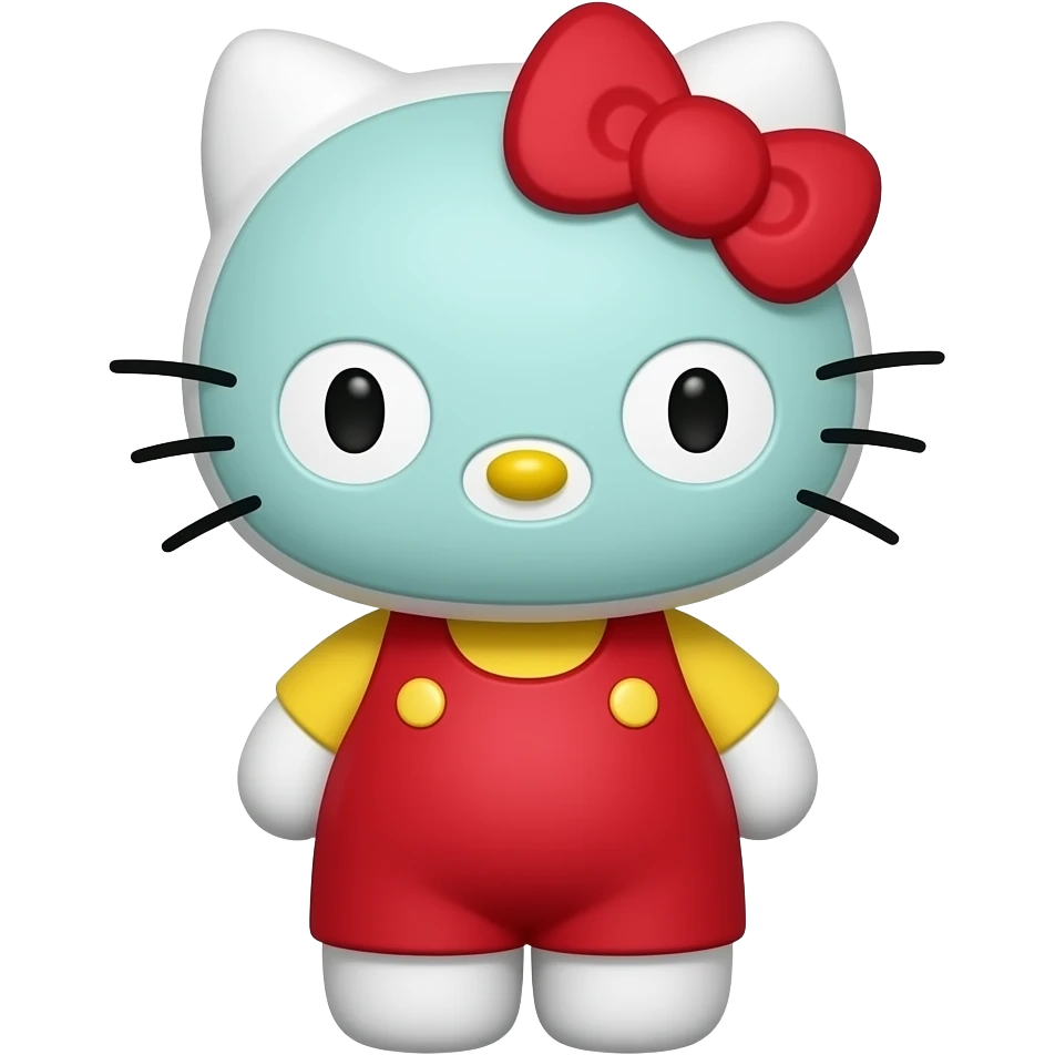 Hello Kitty wearing a face pack ( clothes are red ) emoji