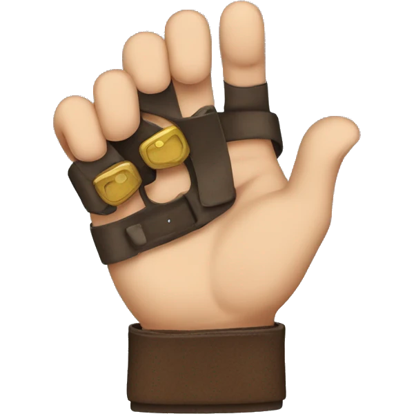 hand holding a belt emoji