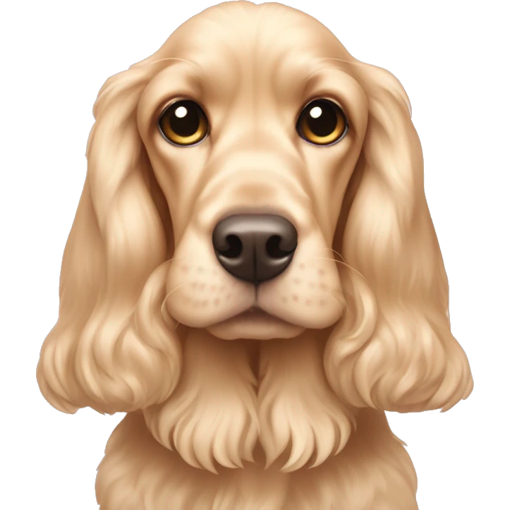 Blond cocker spaniel wearing two light pink sleighbell emoji