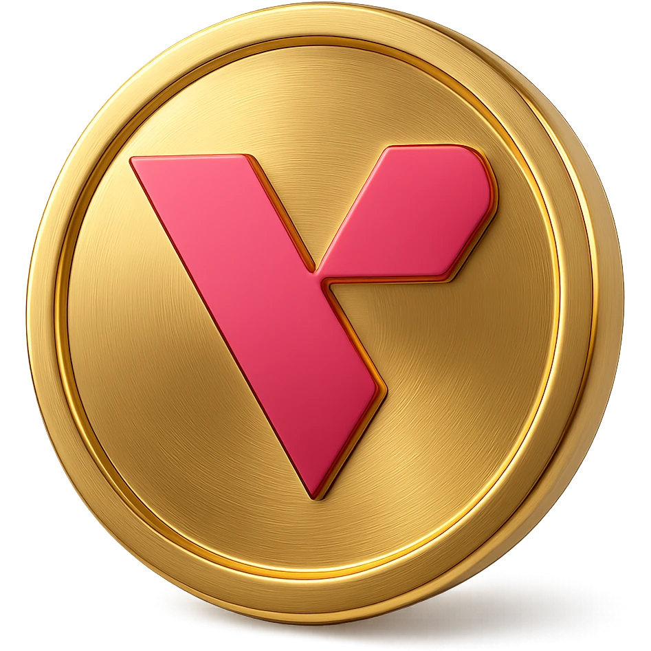 Create a simple, flat golden token emoji with the provided company logo centered. The token should be flat and gold with no extra decorations, and the logo should be in the middle. Transparent background. emoji