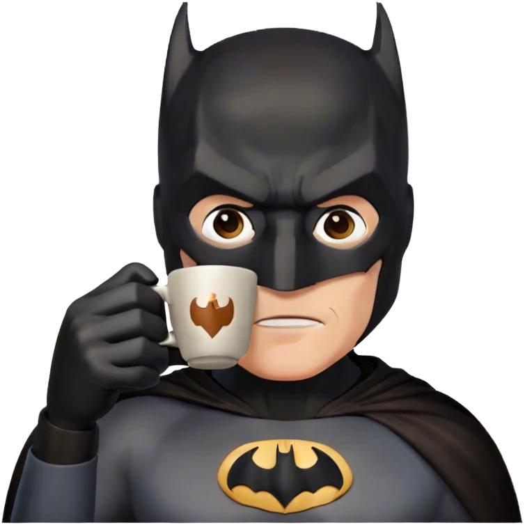 Batman drinks Coffee  emoji