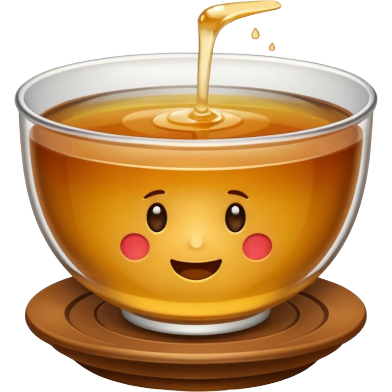 bowl of consommé, brown color, minimal, no herbs, no face, emoji style emoji