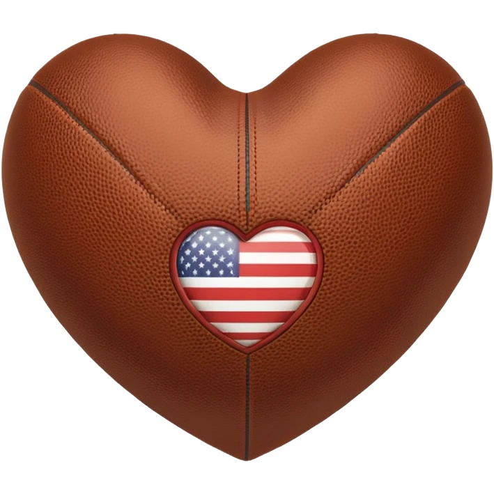 heart shaped American football ball brown emoji