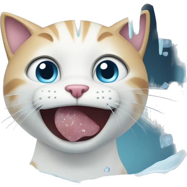Cat eat ice screen emoji