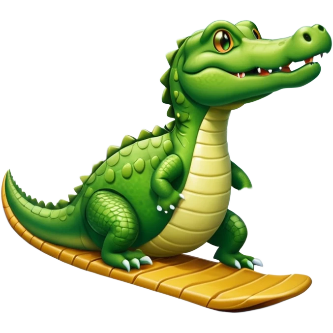 alligator sliding down snowy hill emoji