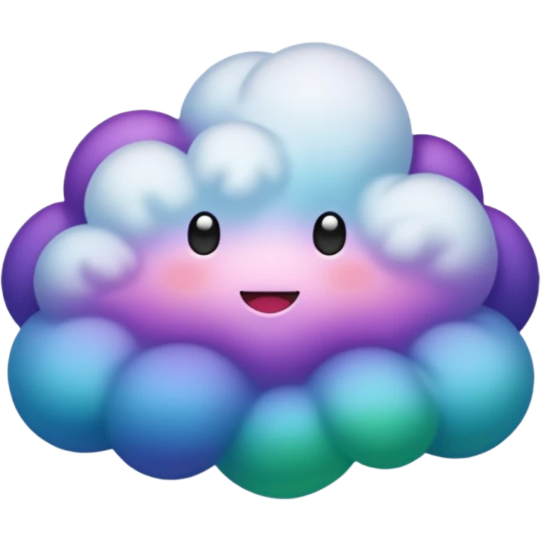 purple and green and blue gradient fluffy cloud emoji
