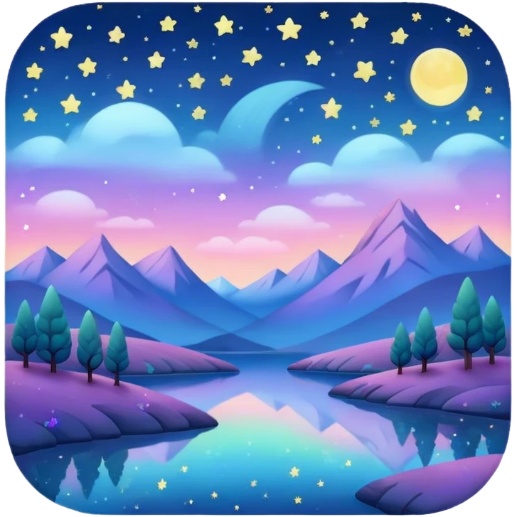  pastel starry night landscape  emoji