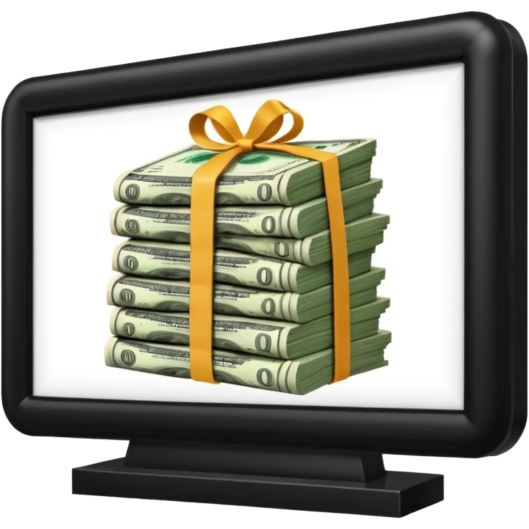 money and a billboard advertisement emoji