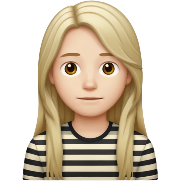 striped shirt with long hair emoji