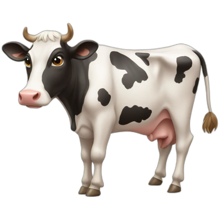 a cow learning a new language emoji