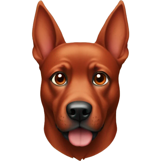 solid red dog with pointed ears emoji