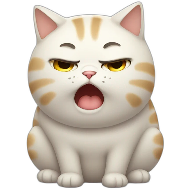 Crying chubby cat emoji