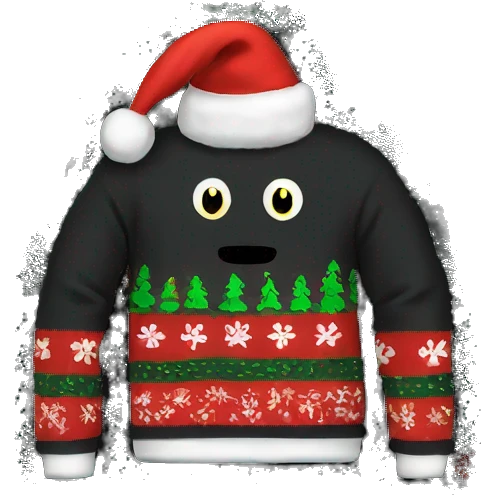 Black ugly christmas sweater emoji