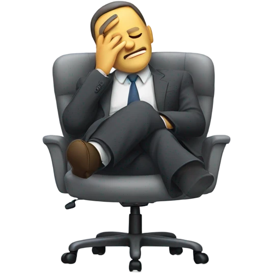 Guy sleeping in office chair emoji