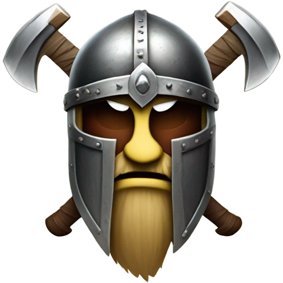 apple with two battle axes and a viking helmet  emoji