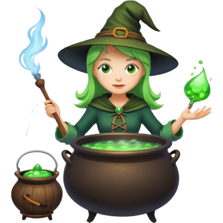 green witch cooking potion emoji