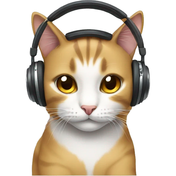 Cat with headphones emoji