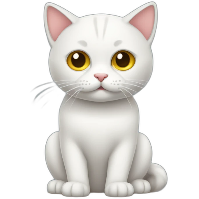 gato enteramente blanco asustado emoji
