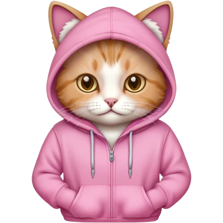 Cat with pink hoodie emoji