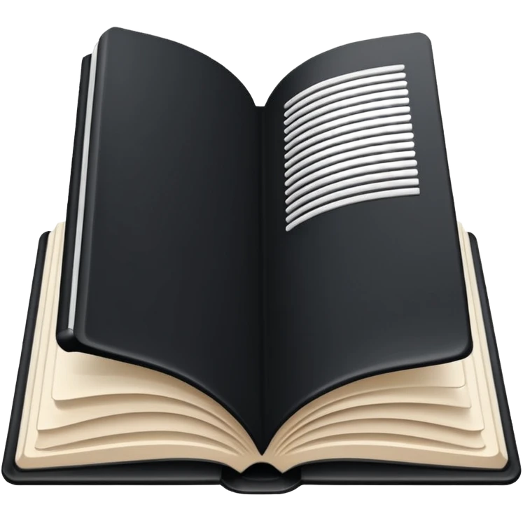 open book with black cover and with completely white pages emoji