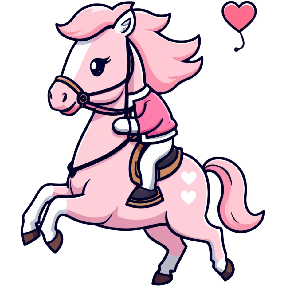 Federica a cavallo con cuoricini giacca rosa confetto con pantaloni bianchi  emoji