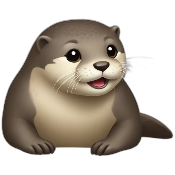 Loutre qui fait des cœurs emoji