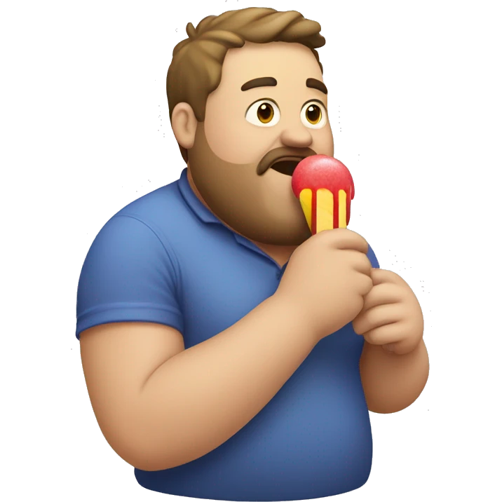 fat man eating a popsicle emoji