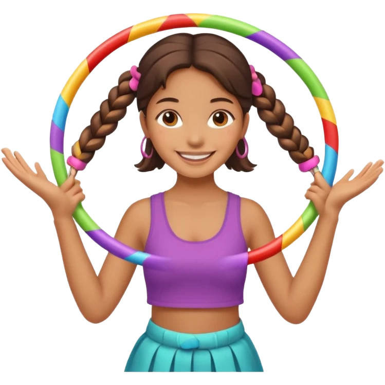 girl with 2 hula hoops emoji