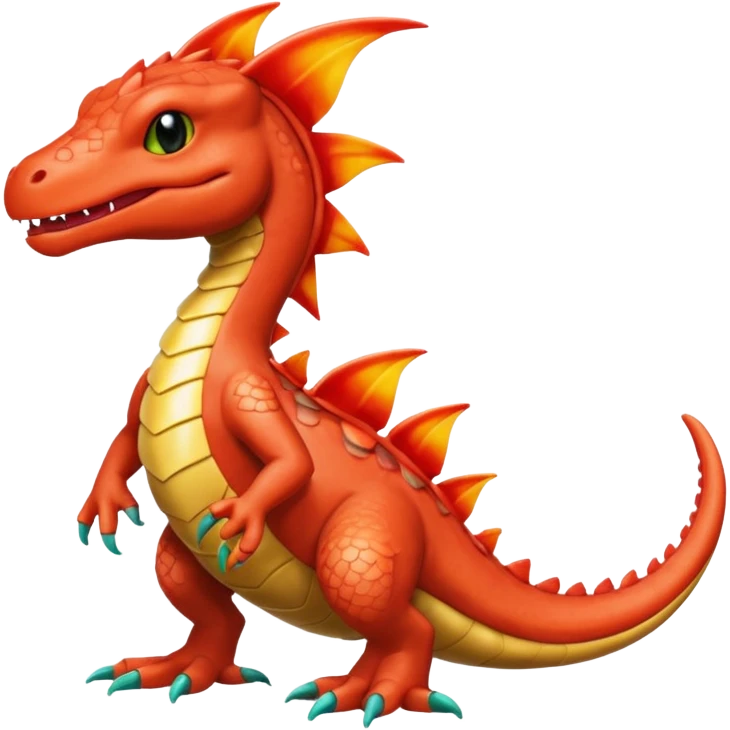 Shiny Scaled Flakey Scorched Grovyle-Salandit-Sandile-fusion emoji
