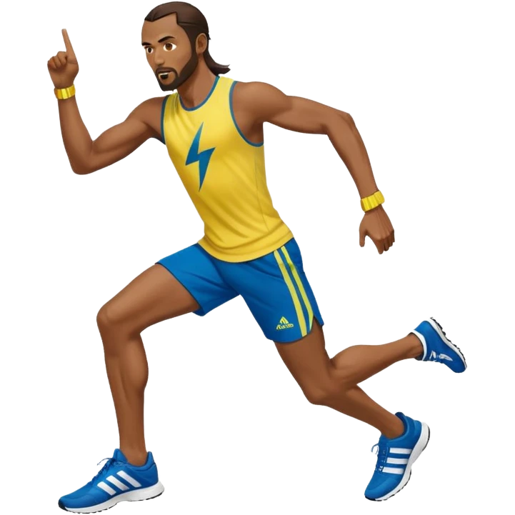 jesus in adidas clothes looking cool doing Usain bolt's move emoji