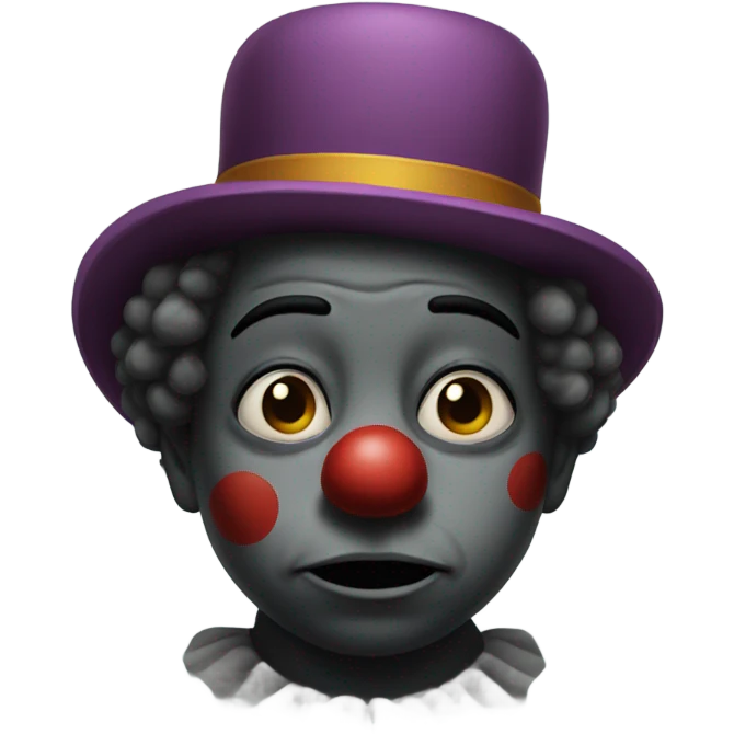 A sad-face Black clown. emoji