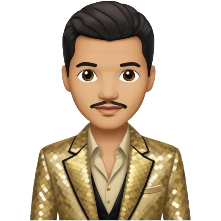 El DeBarge with dark brown hair, beige sequin outfit emoji