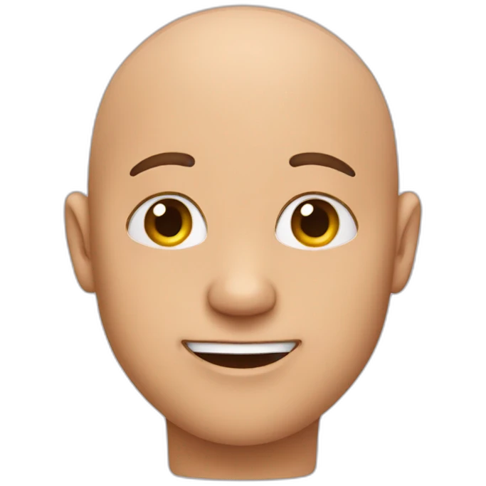 Bald head shaped like a heart emoji