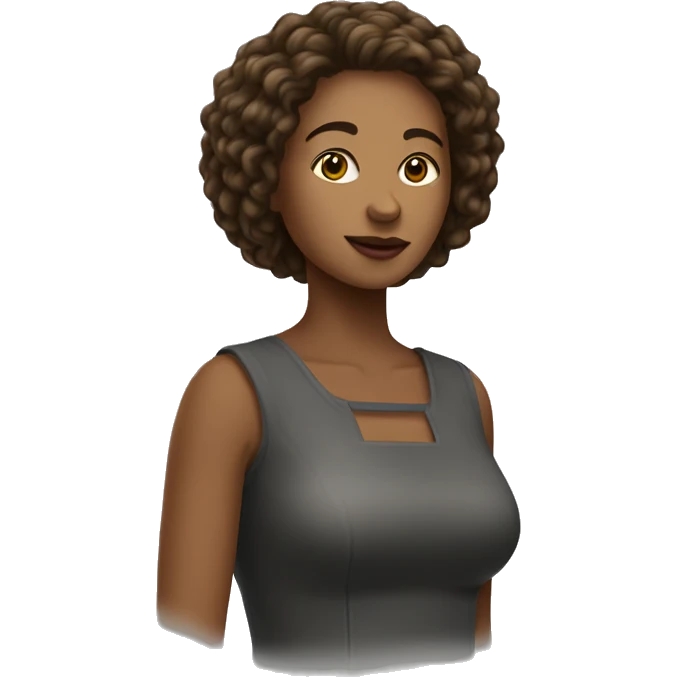 femme agée cheveux courts châtains raides emoji