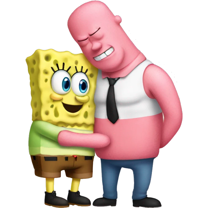 make spongebob and patrick hugging emoji