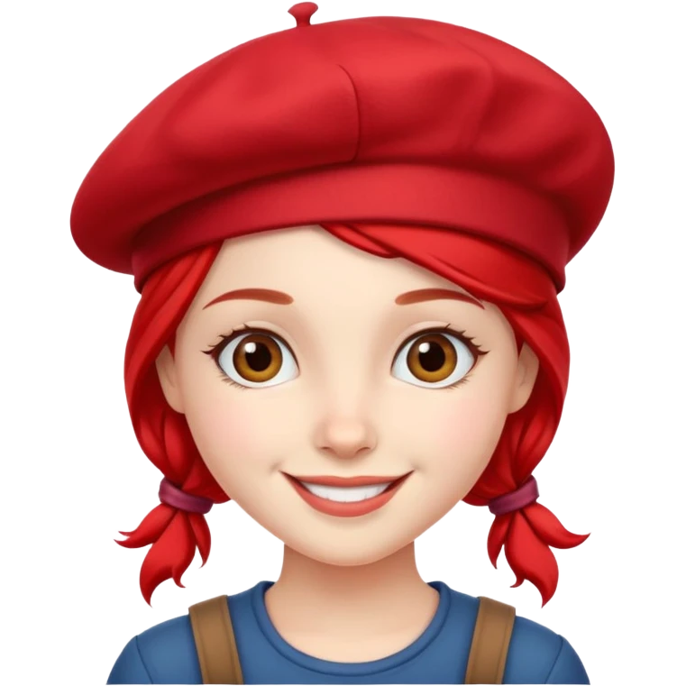 girl with a red beret, smiling emoji