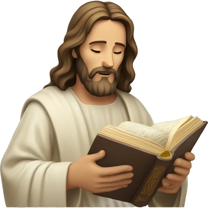 Jesus reading the holy bible emoji