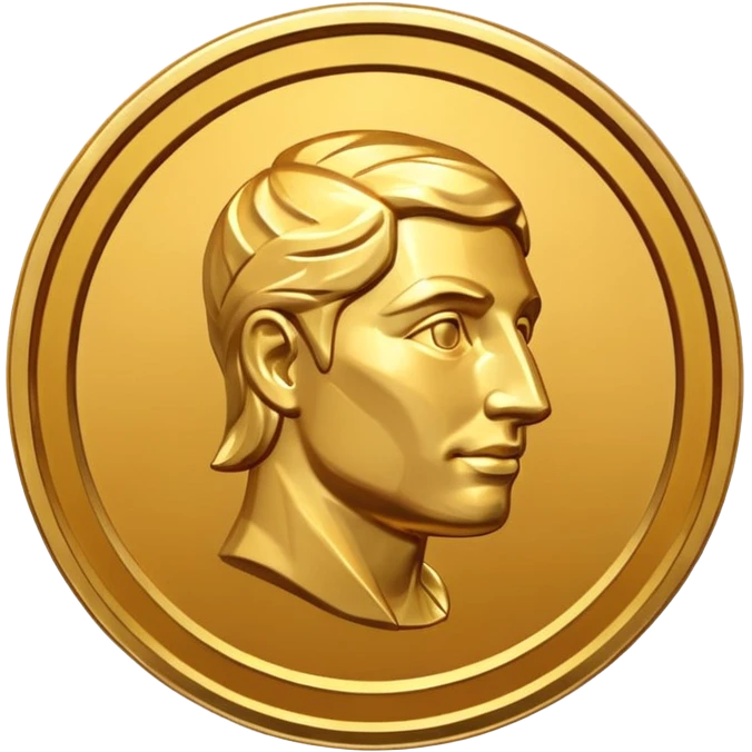 Golden Coin Magic Fantasy Low Poly emoji