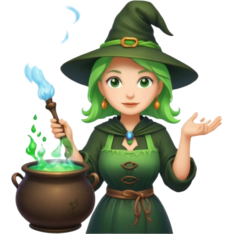 green witch cooking potion emoji