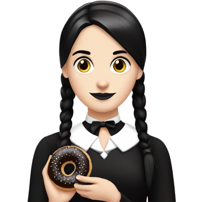 Wednesday with a black donut  emoji
