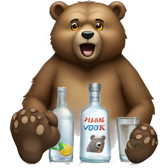 Bear and vodka emoji