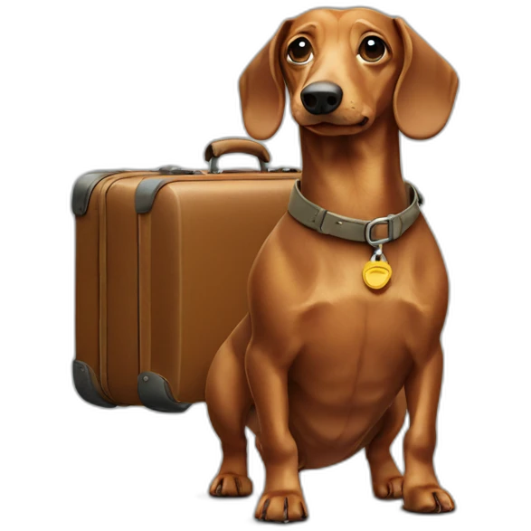 A dachshund with a suitcase emoji