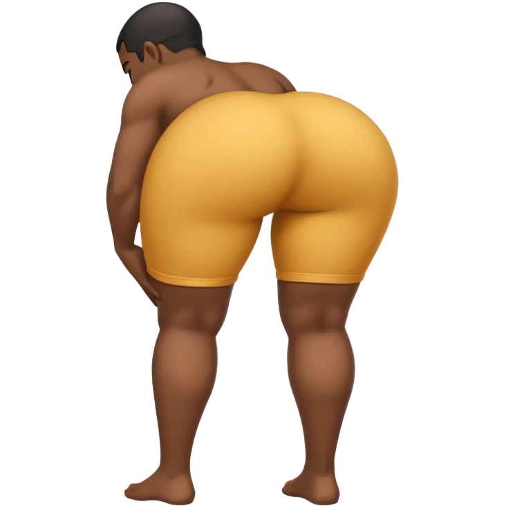 Cartoon fat black ass bent over emoji
