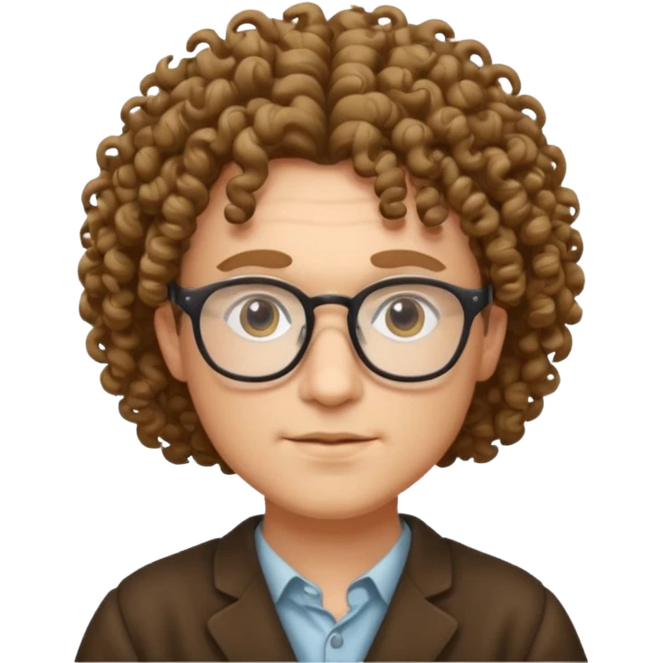 philosopher, wearing glasses, curly hair emoji