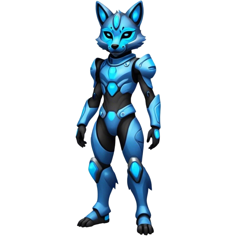 Anthro Protogen-furry-fursona, full body, black screen mask face, emoji