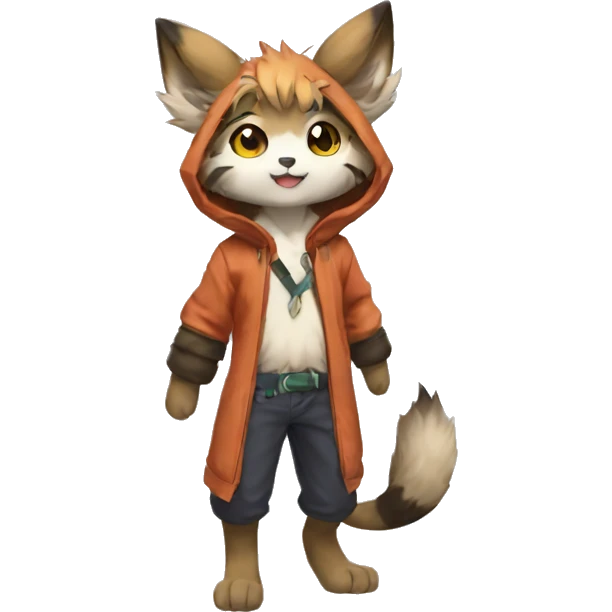 Kemono-style, Chibi, Anthro-Fur-Sona-Fakémon, clothing, Full Body emoji