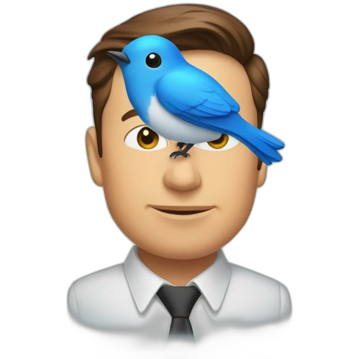 Elon Musk blue bird emoji