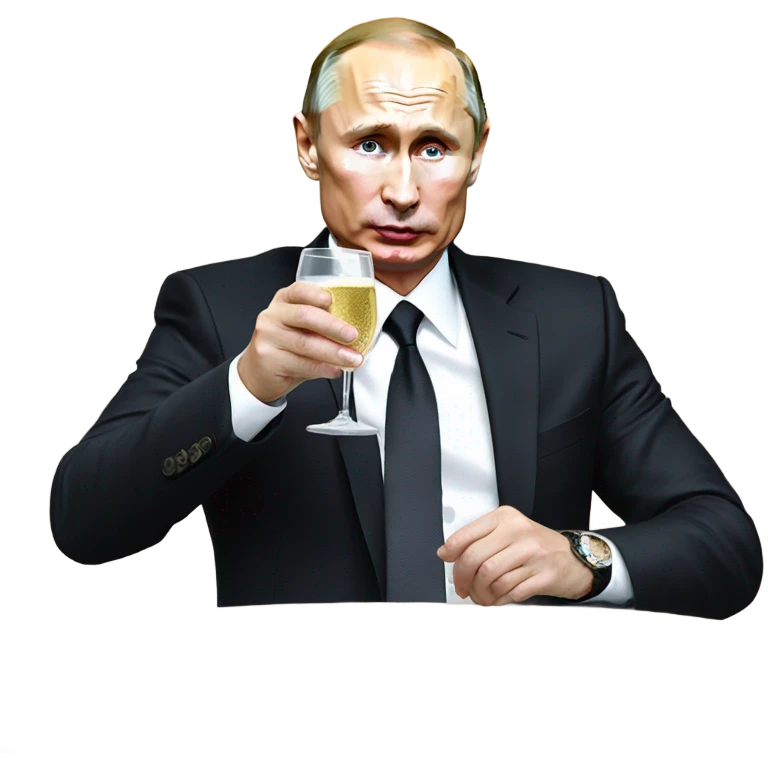 Vladimir Putin drinking champagne  emoji
