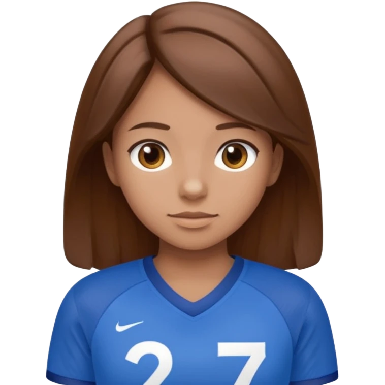 Softball girl number 27 brown hair blue jersey  emoji